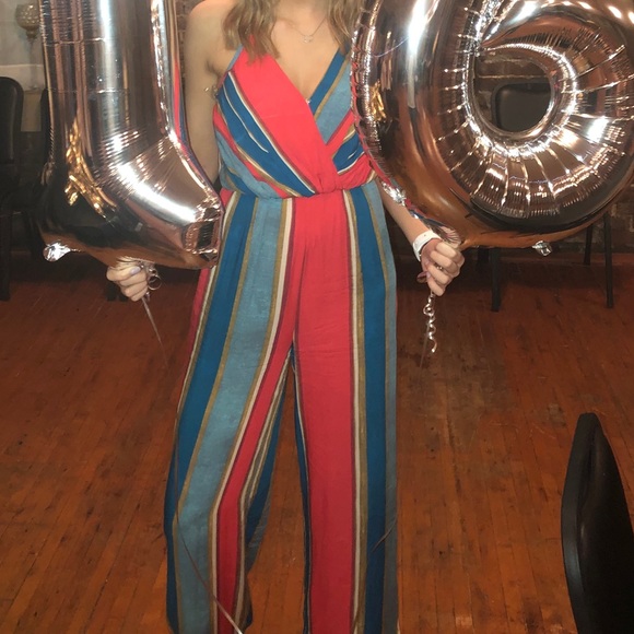 Altar'd State Pants - striped jumpsuit